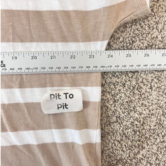 Chico's Women XL Coastal Nautical Minimalist Preppy Staple Stripe Dolman T-Shirt - Picture 9 of 11